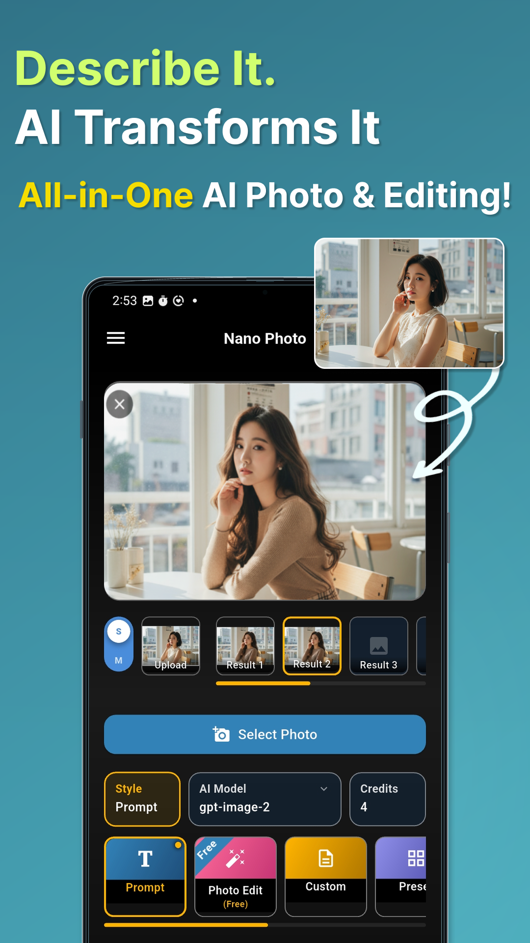 Nano Photo home screen